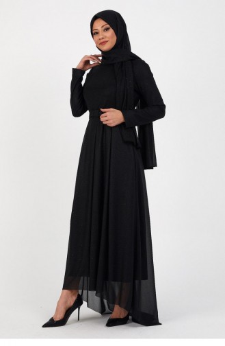 Schwarz Hijab-Abendkleider 14326