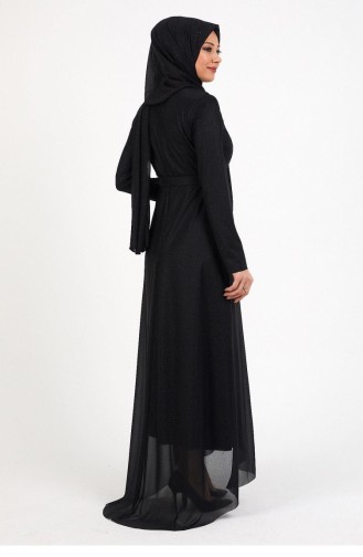 Schwarz Hijab-Abendkleider 14326