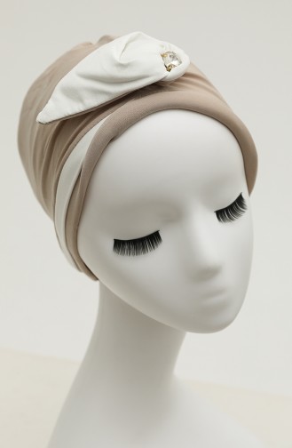 Beige Ready to Wear Turban 9031-11