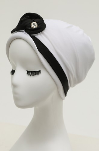 Weiß Praktischer Turban 9031-13