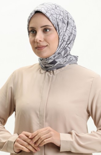 Gemusterter Schal KRK-04 Grau 04