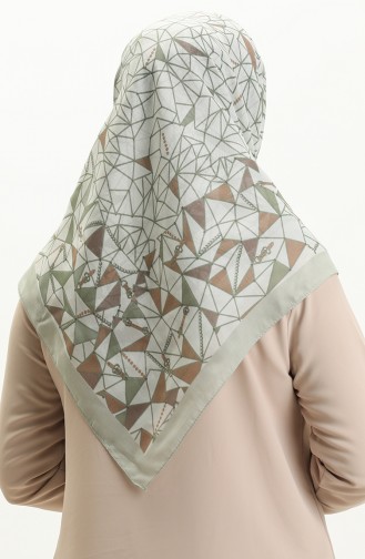 Écharpe à Motifs KRK-07 Vert Noisette Brun 07