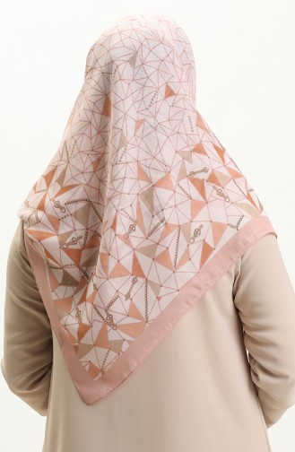 Printed Scarf KRK-12 Salmon Mink 12