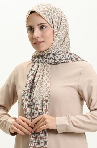 Printed Scarf LCV-01 Cream Gray 01