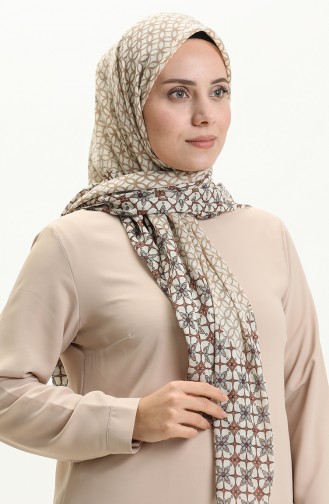 Printed Scarf LCV-01 Cream Gray 01