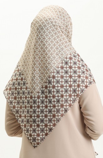 Printed Scarf LCV-01 Cream Gray 01