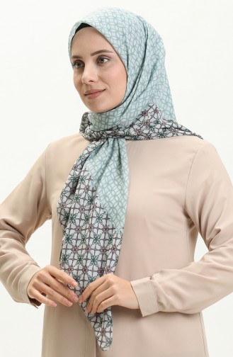 Printed Scarf LCV-02 Aqua Green Pink 02