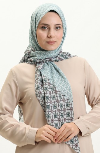 Printed Scarf LCV-02 Aqua Green Pink 02