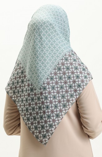 Printed Scarf LCV-02 Aqua Green Pink 02