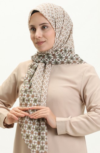 Printed Scarf LCV-09 Cream Green 09