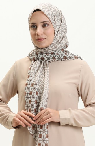 Printed Scarf LCV-12 Cream Salmon 12