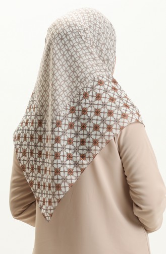 Printed Scarf LCV-12 Cream Salmon 12