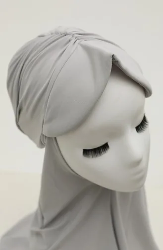 Silver Gray Ready to wear Turban 0044-20