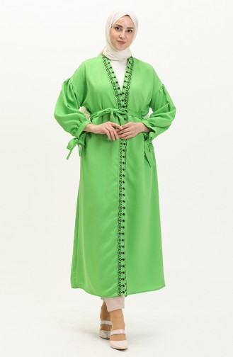 Bestickter Kimono in Übergröße 24Y8852-03 Pistaziengrün 24Y8852-03