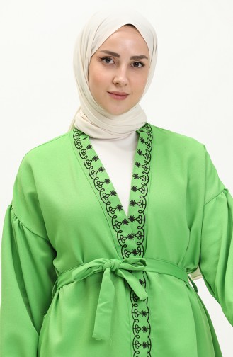 Bestickter Kimono in Übergröße 24Y8852-03 Pistaziengrün 24Y8852-03