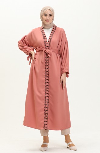 Plus Size Embroidered Kimono 24Y8852-06 Dusty Rose 24Y8852-06
