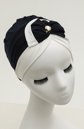 Dunkelblau Praktischer Turban 9030-01