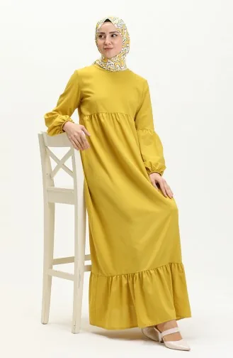 Gerafftes Kleid 1851-02 Senf 1851-02