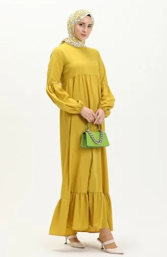 Gerafftes Kleid 1851-02 Senf 1851-02