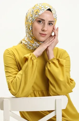 Gerafftes Kleid 1851-02 Senf 1851-02
