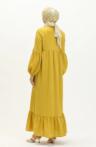 Gerafftes Kleid 1851-02 Senf 1851-02