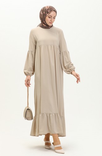 Shirred Dress 1851-04 Stone 1851-04