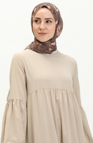 Shirred Dress 1851-04 Stone 1851-04