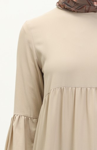 Shirred Dress 1851-04 Stone 1851-04
