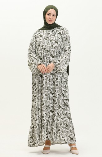 Gerafftes Kleid 1852-01 Khaki 1852-01