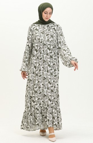 Gerafftes Kleid 1852-01 Khaki 1852-01