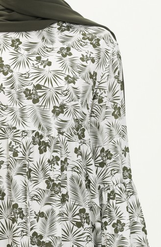 Shirred Dress 1852A-01 Khaki Green 1852A-01