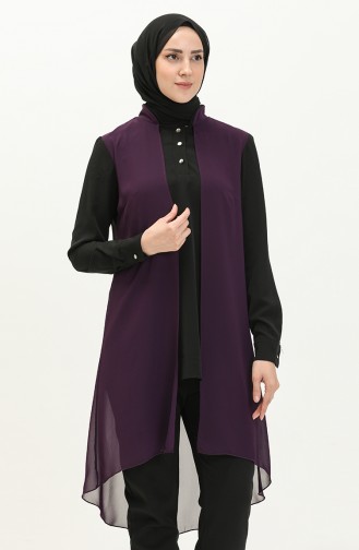 Suit Look Evening Tunic 15060-01 Purple Black 15060-01