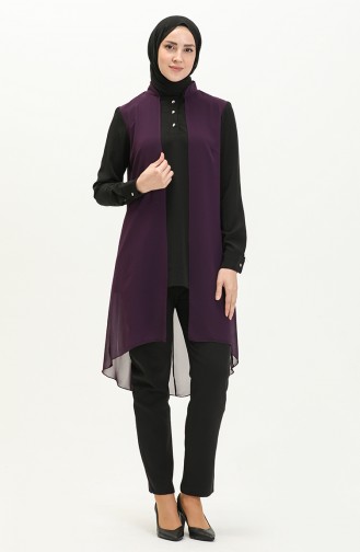 Suit Look Evening Tunic 15060-01 Purple Black 15060-01