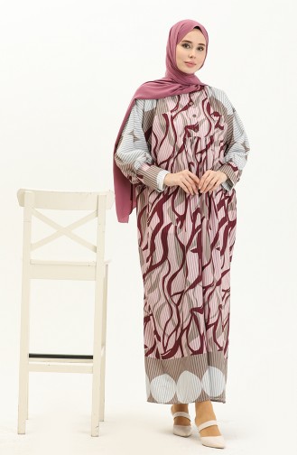 Robe Oversize Imprimée Numérique 24Y8897-03 Vison Bordeaux 24Y8897-03