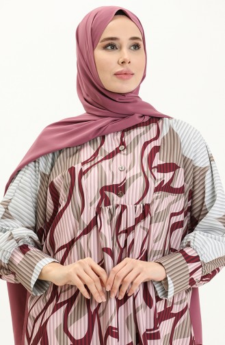 Robe Oversize Imprimée Numérique 24Y8897-03 Vison Bordeaux 24Y8897-03