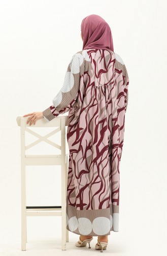 Robe Oversize Imprimée Numérique 24Y8897-03 Vison Bordeaux 24Y8897-03