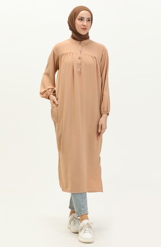 Aerobin Fabric Pocketed Tunic 24Y8846-04 Caramel 24Y8846-04