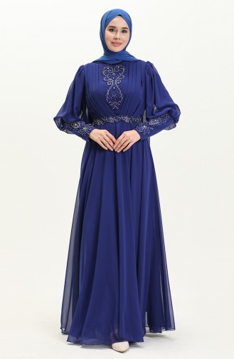 Plissee-Stein-Abendkleid 52847-01 Farbe Saxophon 52847-01