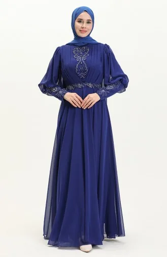 Plissee-Stein-Abendkleid 52847-01 Farbe Saxophon 52847-01