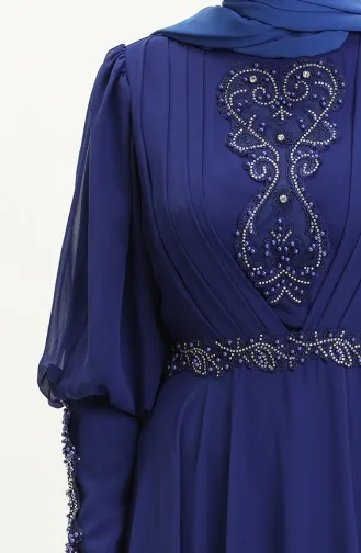 Plissee-Stein-Abendkleid 52847-01 Farbe Saxophon 52847-01