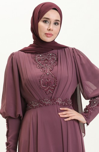 Plissee-Stein-Abendkleid 52847-02 Getrocknete Rose 52847-02