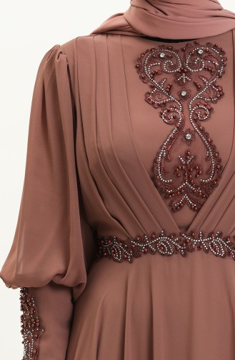 Plissee-Stein-Abendkleid 52847-03 Braun 52847-03