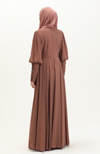 Plissee-Stein-Abendkleid 52847-03 Braun 52847-03