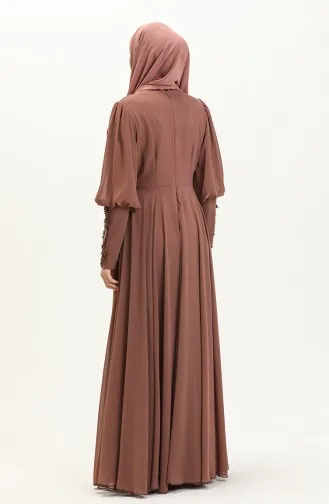 Plissee-Stein-Abendkleid 52847-03 Braun 52847-03