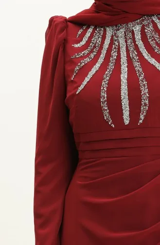 Stone Evening Dress 52861-05 Claret Red 52861-05