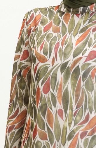 Printed Chiffon Dress 81840-03 Khaki 81840-03