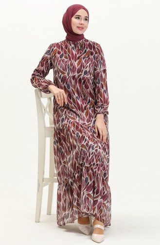 Printed Chiffon Dress 81840-07 Dusty Rose 81840-07