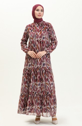 Printed Chiffon Dress 81840-07 Dusty Rose 81840-07