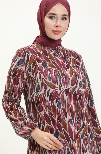 Printed Chiffon Dress 81840-07 Dusty Rose 81840-07