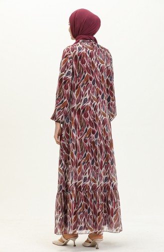 Printed Chiffon Dress 81840-07 Dusty Rose 81840-07